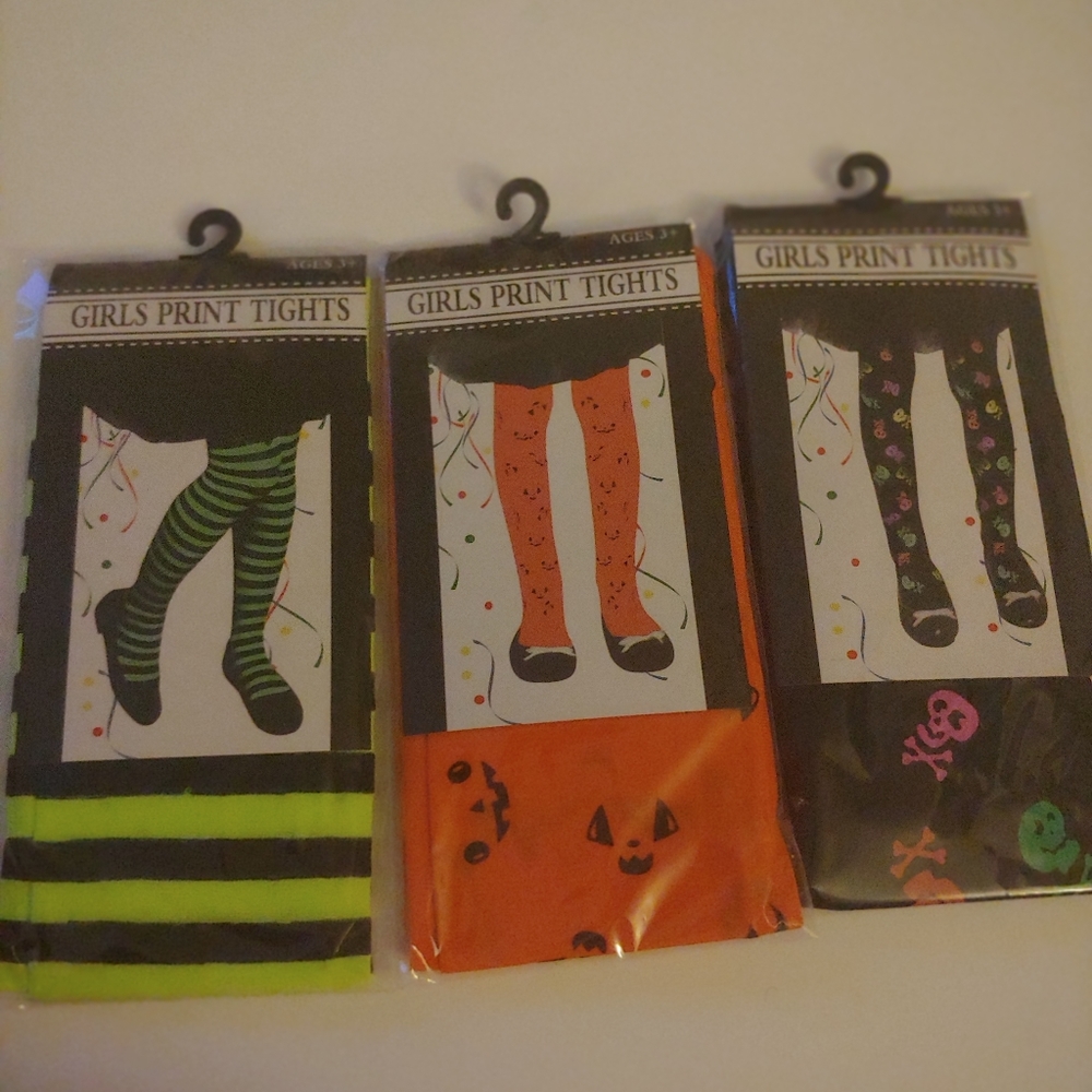 Girls Print tights (3) age 3+